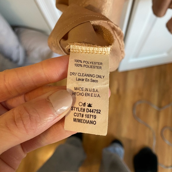 Gold Mini Tie Dress - Picture 5 of 5